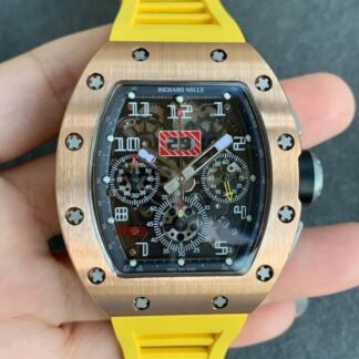 Richard Mille RM011 Rose Gold Rubber Strap | UK Replica - 1:1 best edition replica watches store, high quality fake watches
