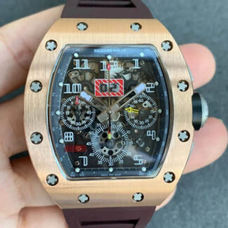 Richard Mille RM011 Brown Rubber Strap | UK Replica - 1:1 best edition replica watches store, high quality fake watches