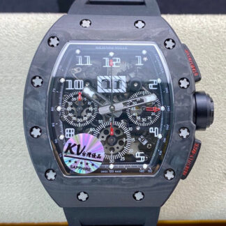 Richard Mille RM011 Carbon Fiber Black Rubber Strap | UK Replica - 1:1 best edition replica watches store, high quality fake watches