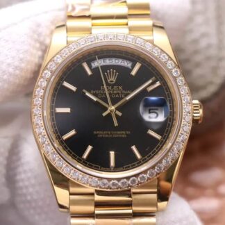 Rolex Day Date Yellow Gold Black Dial | UK Replica - 1:1 best edition replica watches store, high quality fake watches